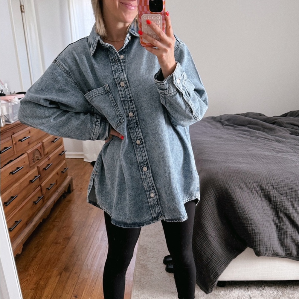 H&M Blue Denim Button Down Shirt
